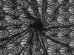 Black Colour Chevron Cut Dana Embroiderd Net Fabric