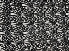 Black Colour Chevron Cut Dana Embroiderd Net Fabric
