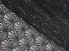 Black Colour Chevron Cut Dana Embroiderd Net Fabric
