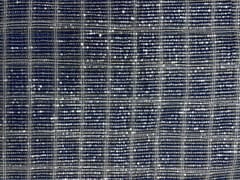Navy Blue Colour Checks Sequence Tencil Denim Fabric