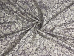 Purple Colour Colour Floral Luxury Jacquard Fabric