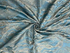 Steel Blue Colour Abstract Luxury Jacquard Fabric
