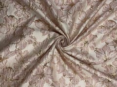 Light Peach Colour Floral Luxury Jacquard Fabric