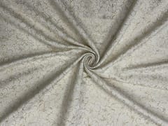 Ivory Colour Floral Luxury Jacquard Fabric