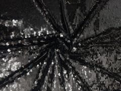 Black Colour Abstract Heavy Sequence Embroiderd Fabric
