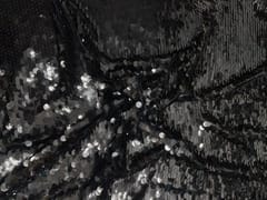 Black Colour Abstract Heavy Sequence Embroiderd Fabric
