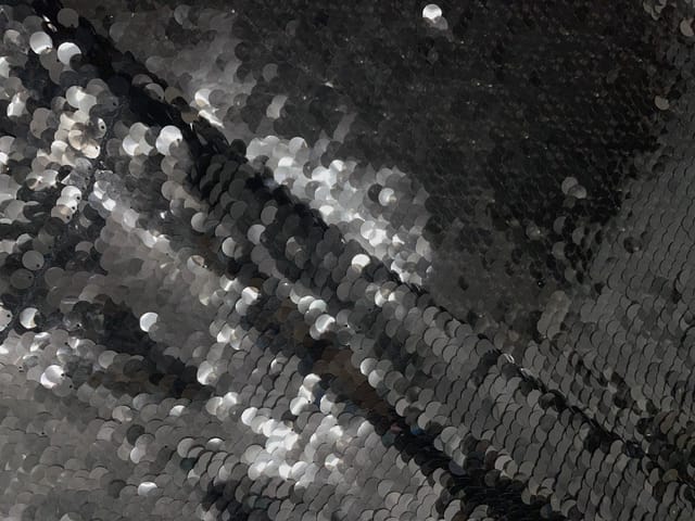 Black Colour Abstract Heavy Sequence Embroiderd Fabric