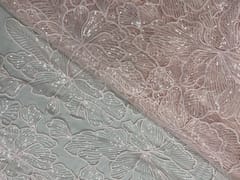 Baby Pink Colour Floral Embroiderd Net Fabric