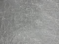 White Colour Floral Embroiderd Net Fabric