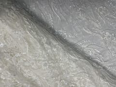 White Colour Floral Embroiderd Net Fabric