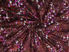 MultiColour Colour Floral Embroiderd Net Fabric