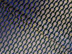 Navy Blue Colour Floral Semi Brocade Fabric