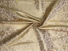 Lilac Colour Floral Semi Brocade Fabric