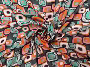 MultiColour Abstract Chiffon Fabric