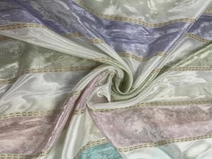 MultiColour Stripes Tissue Embroiderd Fabric