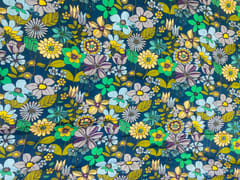 MultiColour Floral Linen Satin Fabric
