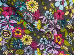 MultiColour Floral Linen Satin Fabric