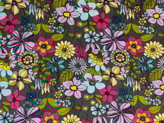 MultiColour Floral Linen Satin Fabric