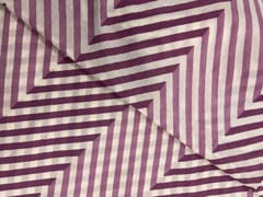 Light Purple White Chevron Cotton Fabric