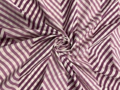 Light Purple White Chevron Cotton Fabric