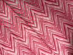 Pink White Chevron Cotton Fabric