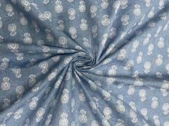 Greysblue Abstract Semilon Cotton Fabric
