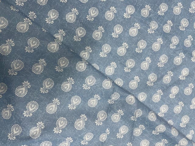 Greysblue Abstract Semilon Cotton Fabric