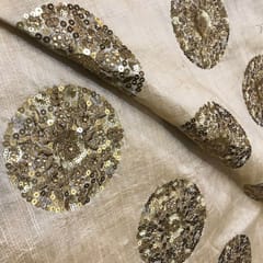 Poly Dupion Embroidered Fabric (1.80Meter Piece)