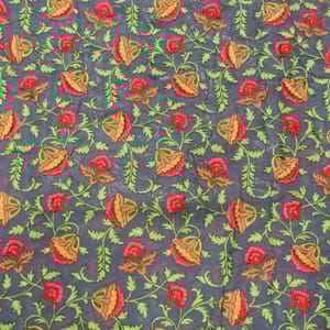 Grey Color Thread embroidery fabric