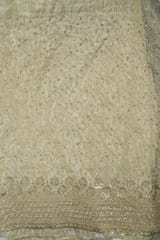 Dyeable Tissue Upada Embroidered Fabric