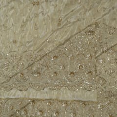 Dyeable Tissue Upada Embroidered Fabric