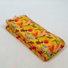 Yellow Color Cotton Rayon Crepe Digital Printed Fabric