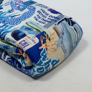 Blue Color Cotton Rayon Crepe Digital Printed Fabric