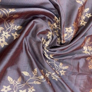 Grey Coloured Zig Zag Jacquard Silk fabric (1.75Meter Piece)