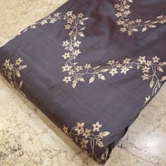 Grey Coloured Zig Zag Jacquard Silk fabric (1.75Meter Piece)