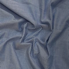 Sky Blue Colour Cotton Chambrey Stripes Fabric