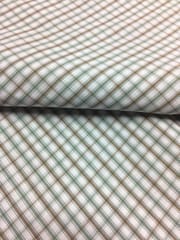 Olive Checks Yarn Dyed Plain Weave Cotton Fabric