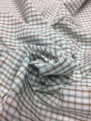 Olive Checks Yarn Dyed Plain Weave Cotton Fabric