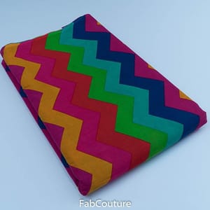 Multi Colour Cambric block Printed Fabric (1.75Meter Piece)