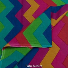 Multi Colour Cambric block Printed Fabric (1.75Meter Piece)