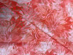 Greysblue Leaves Viscose Organza Fabric