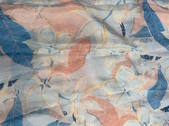 Peach Leaves Viscose Organza Fabric