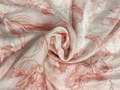 Sea Green Yellow Floral Viscose Organza Fabric