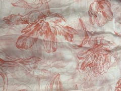 Sea Green Yellow Floral Viscose Organza Fabric