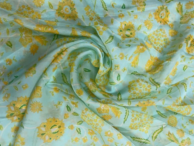 Dark Lilac Leaves Viscose Organza 44