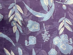 Off White Red Floral Viscose Organza Fabric