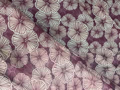 Red Floral Viscose Organza Fabric