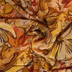 Multi Colour Viscose Crepe Printed Fabric (70cm cut piece)
