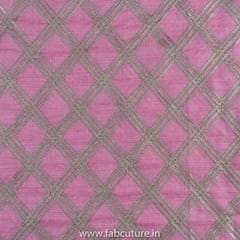 Pink Colour Chanderi Embroidered Fabric (1Meter piece)