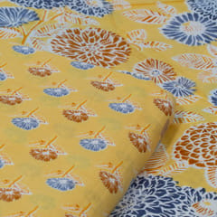 Yellow Color Cambric Cotton Printed Fabric Set (5 Mtr.)
